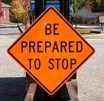 Construction sign - be prepared to stop