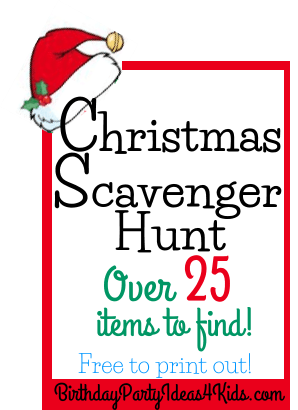 Christmas Scavenger Hunt List