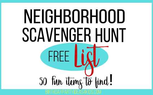 walking neighborhood scavenger hunt list