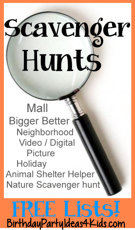 Adult Birthday Party on Scavenger Hunts With Free Scavenger Hunt Lists