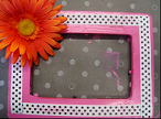 picture frame with orange flower