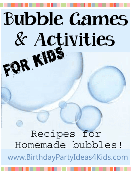 Bubbles games and activities for kids birthday parties