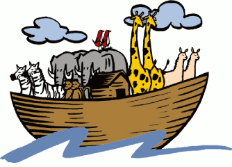 Noah's Ark boat with animals