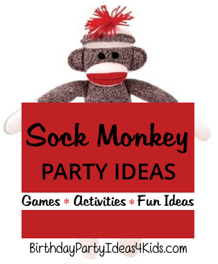 sock monkey theme birthday party ideas